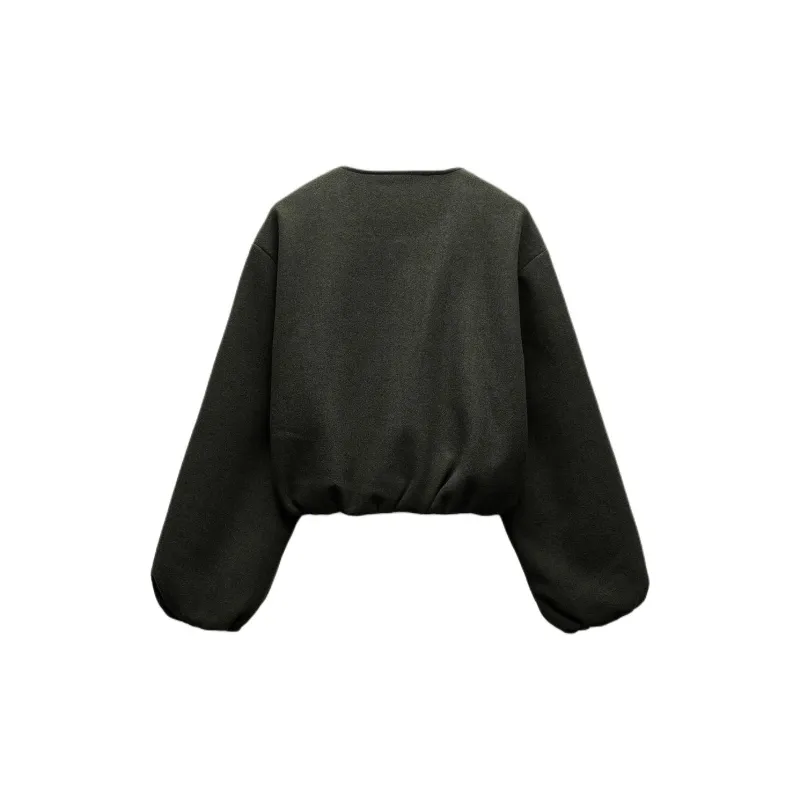 ZARA Jackets Coats Women's Khaki Green-1