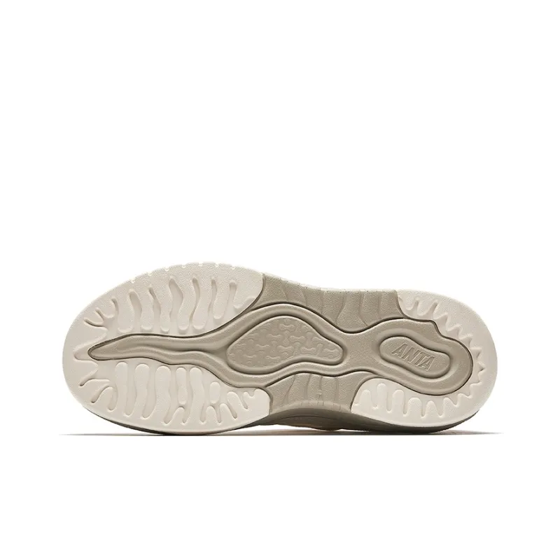Anta Anti-Slip And Wear-Resistant Breathable Low-Top Skateboard Shoes Women's Beige Umber-4