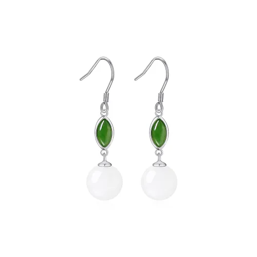 TAMINA Earrings White Jade Women's