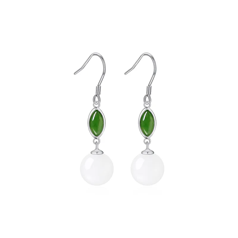 TAMINA Earrings White Jade Women's-0