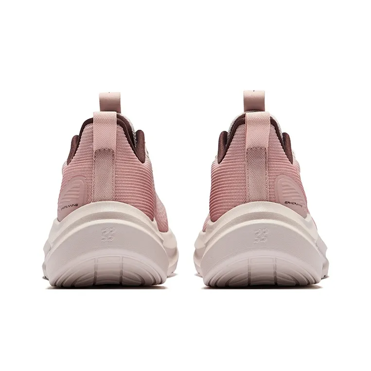 Erke Chase Wind 3.0 Cushioning Lightweight Low-Top Casual Running Shoes Women's Pink Brush Gray Clay Pink-3