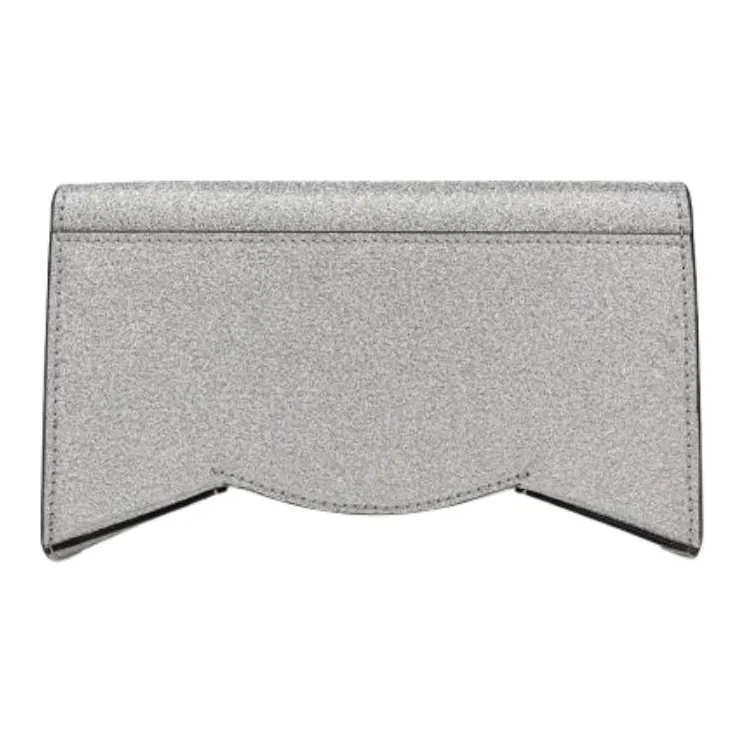 CL LUBOTING Loubi Calfskin Crossbody Bag Trumpets Women's Silver-4