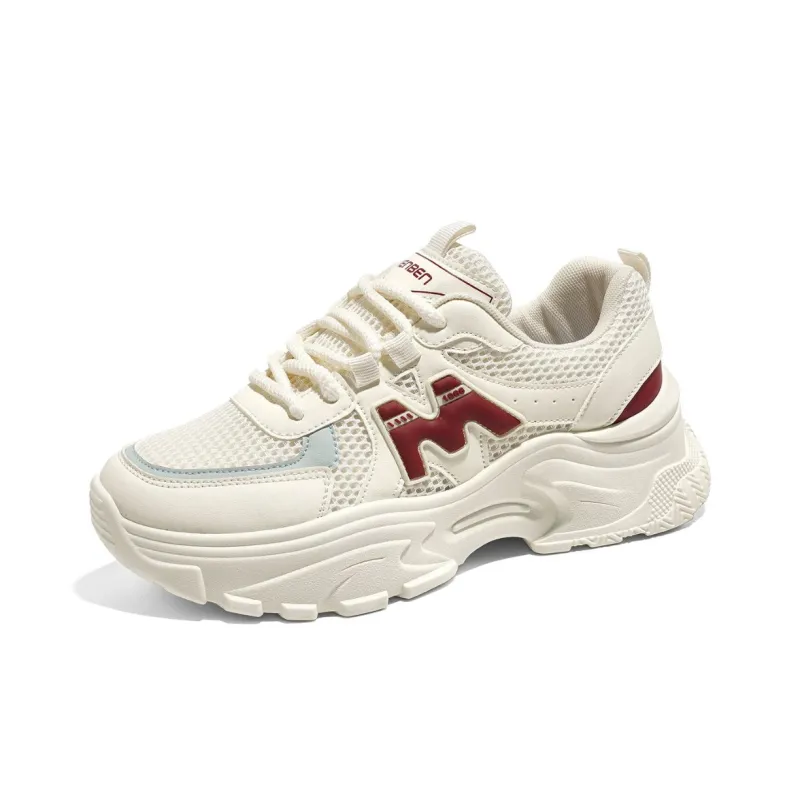RENBEN Height Increasing Wear-Resistant Low-Top Chunky Sneakers Women's-1