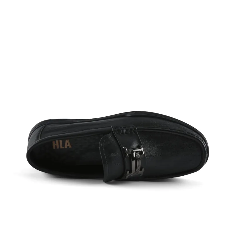HLA Round Tip Embossed Metal Decorative Buckle Comfortable And Breathable Gentleman Casual Shoes-2