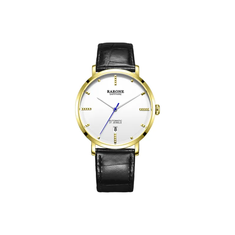 RARONE Master Collection Elegance Mechanical Movement Genuine Leather Strap Watch Men's Watches White Dial-0