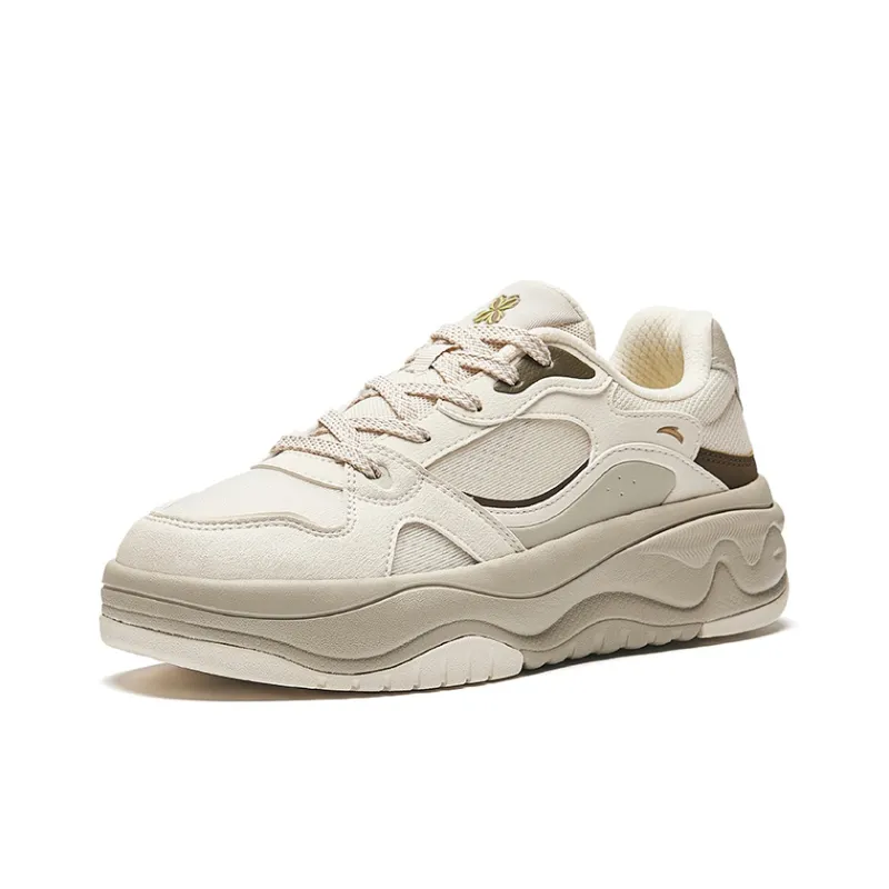 Anta Anti-Slip And Wear-Resistant Breathable Low-Top Skateboard Shoes Women's Beige Umber-1