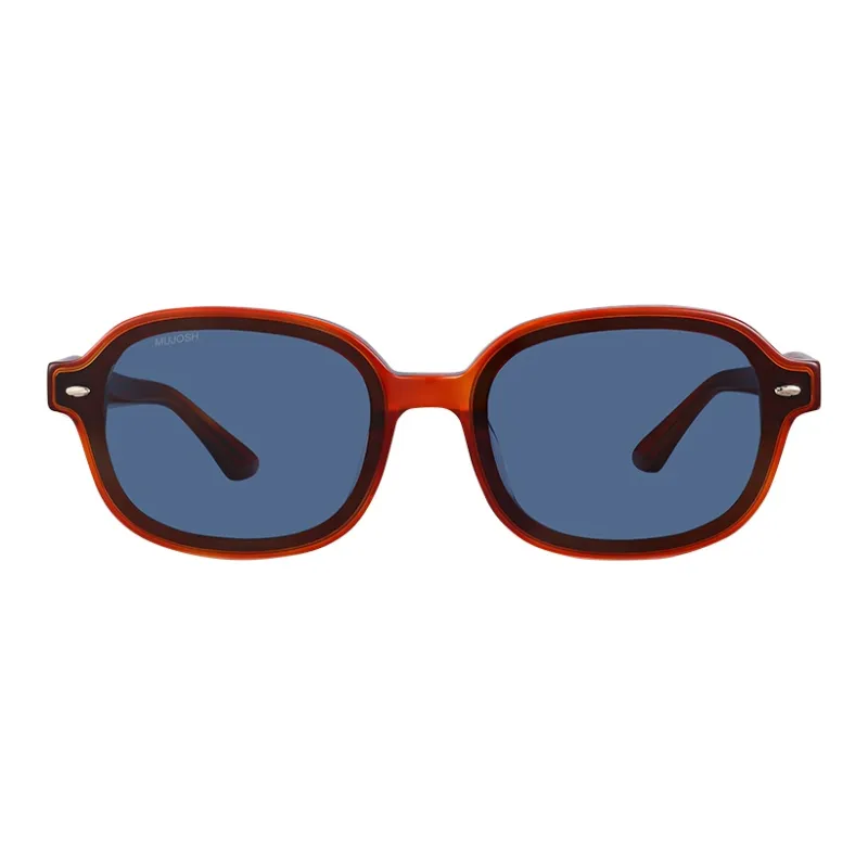 MUJOSH Astral Series Plate And Metal Oval UV Protection Correcting Small Frame Sunglasses Unisex-4