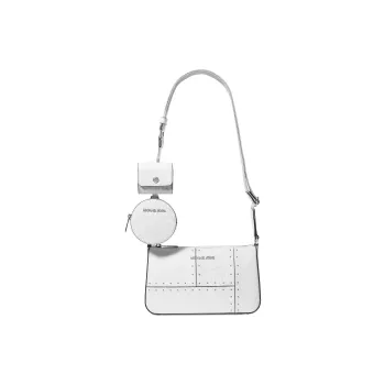 MICHAEL KORS Jet Set Travel Polyurethane Crossbody Bag Small Size Women's Luminous White