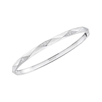 Graff 18K White Gold Diamonds Bangles Unisex Silver