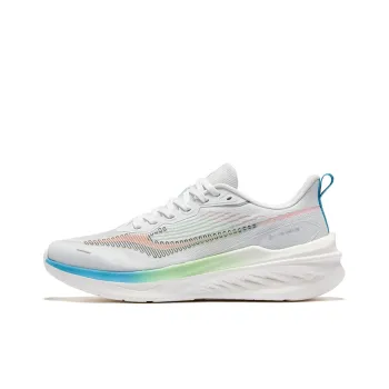 Erke Speedrun 3.0 Cushioning Rebound Low Top Casual Running Shoes Men's Erke White Fluorescent Lipstick Orange