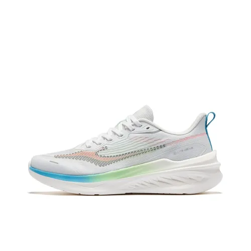 Erke Speedrun 3.0 Cushioning Rebound Low Top Casual Running Shoes Men's Erke White Fluorescent Lipstick Orange