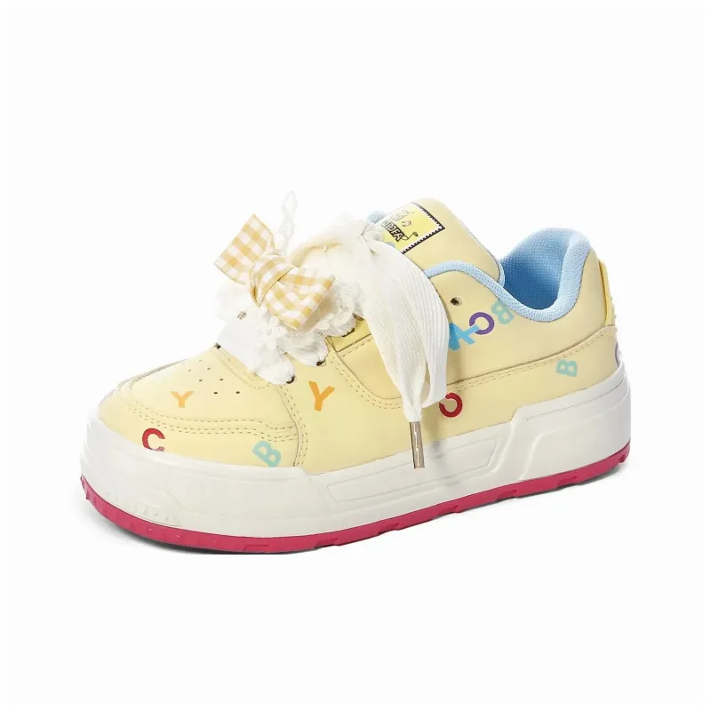 7 SEVFUN Wear resistant And Lightweight Low Top Skateboard Shoes Women's Yellow-16