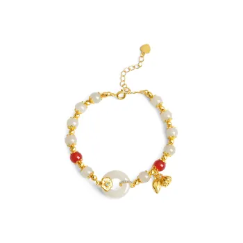 Lao Feng Xiang Hetian Jade Bracelets White Jade/Pale Greenish White Jade Women's
