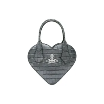 Vivienne Westwood Leather Heart Shaped Bag One Shoulder Handbag Women's Gray