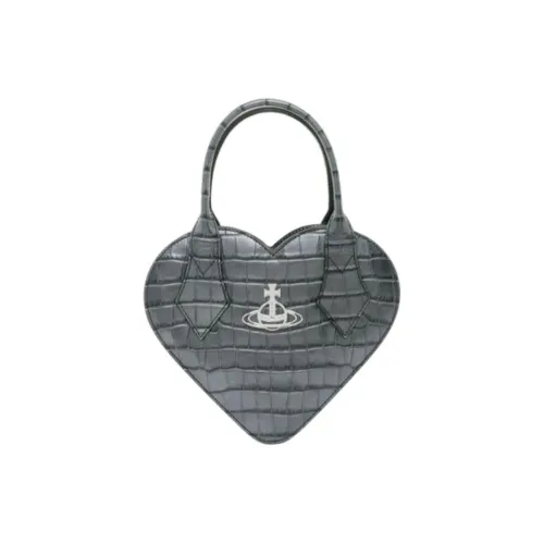 Vivienne Westwood Leather Heart Shaped Bag One Shoulder Handbag Women's Gray