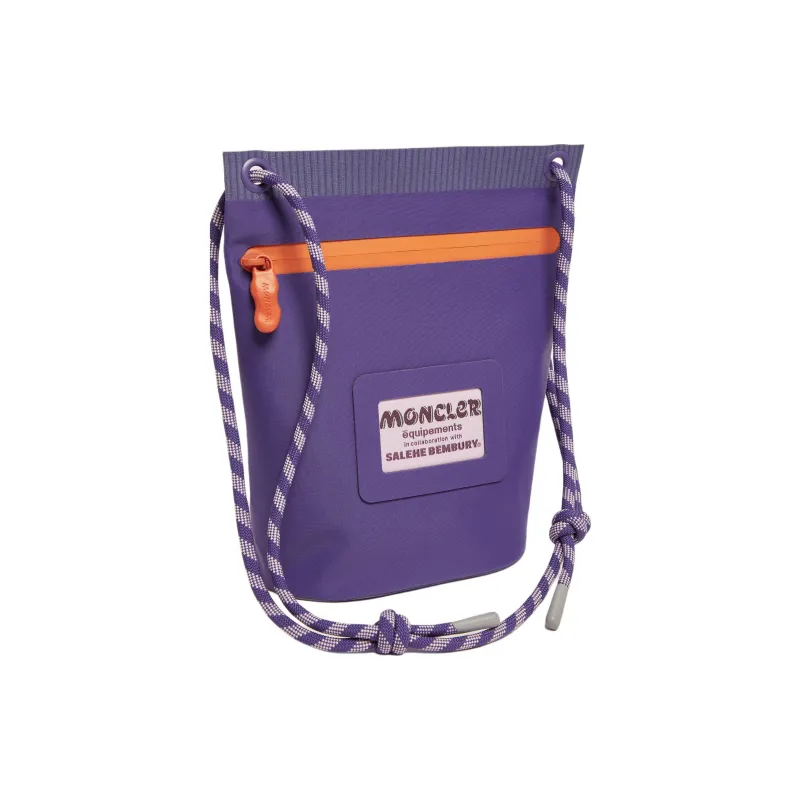 Moncler Elastic Fabric Crossbody Bag Shoulder Bag Small Size Unisex Purple-1