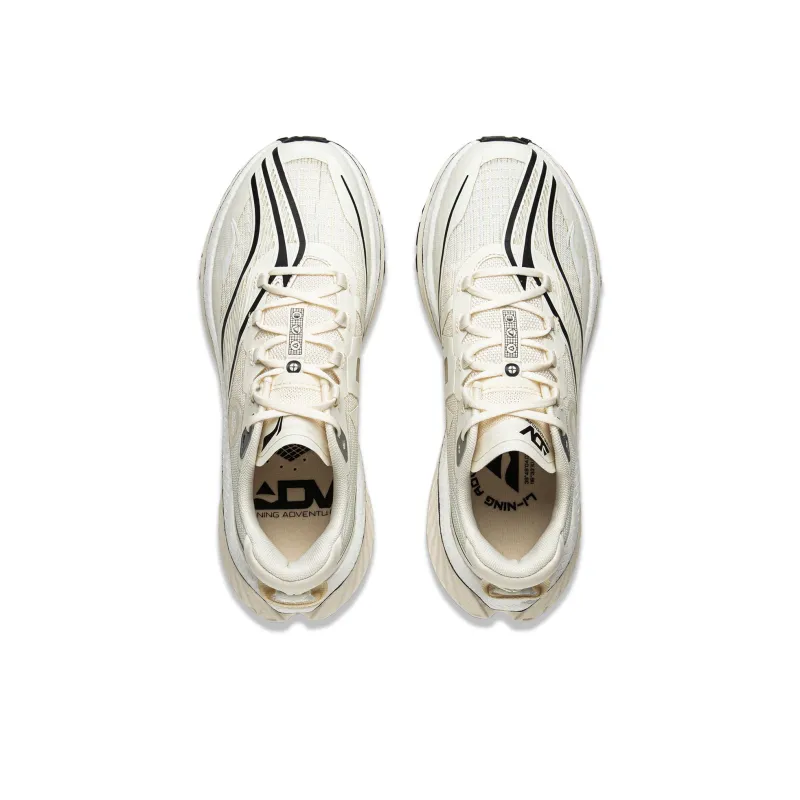 LiNing Di Lu V2 Anti Slip And Wear Resistant Rebound Low Top Trail Running Running Shoes Women's White Beige-3