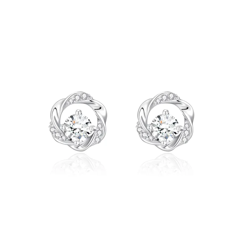 ZSY Silver 925 Stud Earrings Women's Gift Box Set-0