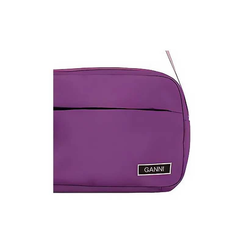GANNI Recycled Nylon Shoulder Bag Crossbody Bag Women's Purple-4