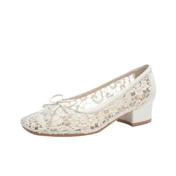 TADSW Chunky Heel High Heels 3.5cm Women's Ecru