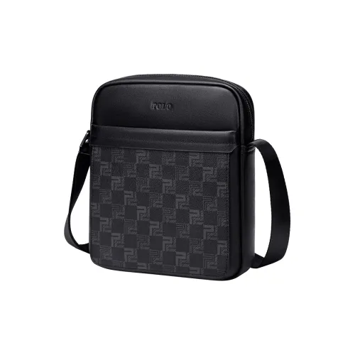 POLO Top Grain Cow Leather Shoulder Bag Regular Men's Black