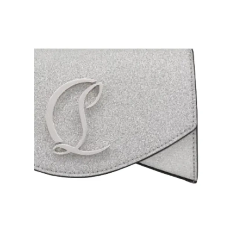 CL LUBOTING Loubi Calfskin Crossbody Bag Trumpets Women's Silver-7