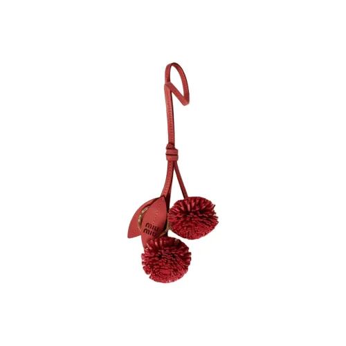 MIU MIU Calfskin Pendants Unisex Red