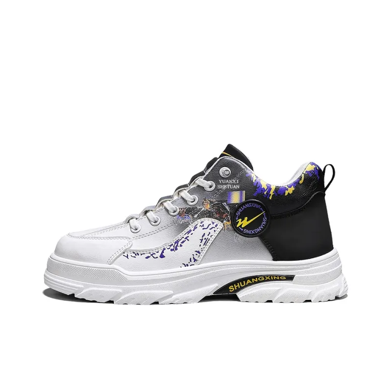 Binary Low Top Skateboard Shoes Men's Black White-0
