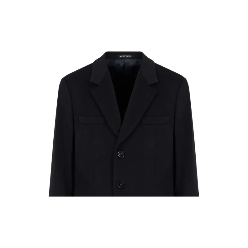 EMPORIO ARMANI Coat With Lapels In Beaver Cashmere-4