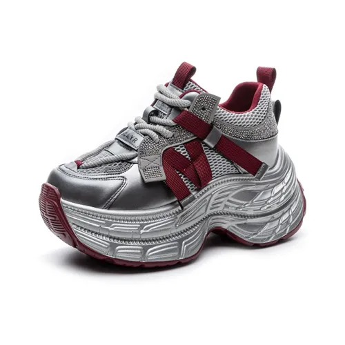 The Mystery Of Glamour Height Increasing Low Top Chunky Sneakers Women's