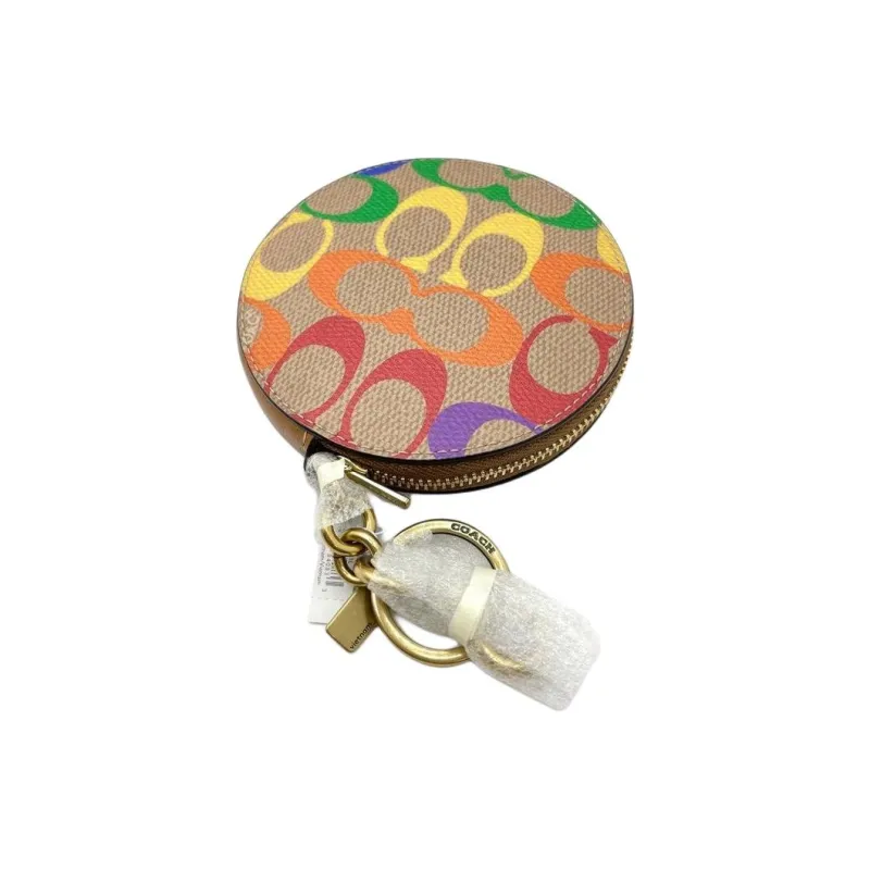 COACH Canvas Coin Purse Women's Rainbow-2