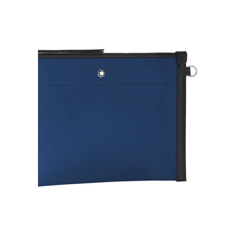 MONTBLANC Fabric With Leather Trim Clutch Men's Blue-3
