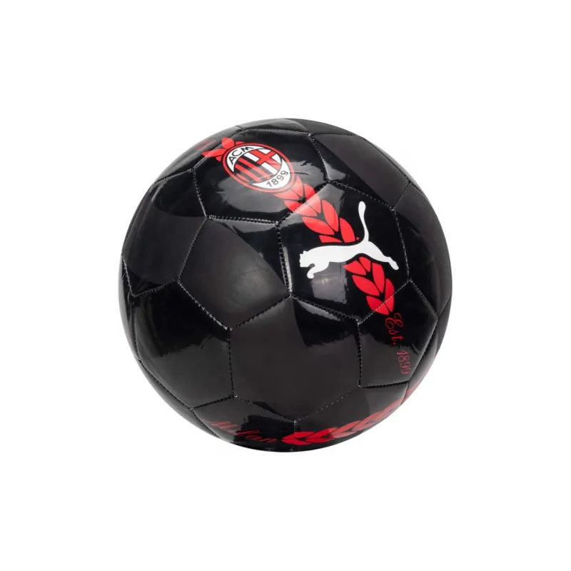 PUMA Ac Milan Soccer PU Hand Stitched Soccer Ball Unisex Black Red-2