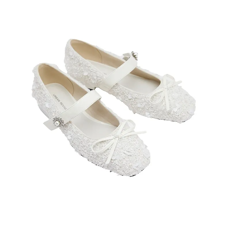 URBAN REVIVO Casual Single Shoes Women's Ecru-1