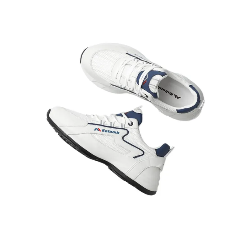 Kolumb Anti Slip And Wear Resistant Water Resistant Low Top Casual Shoes Men's White Blue-1