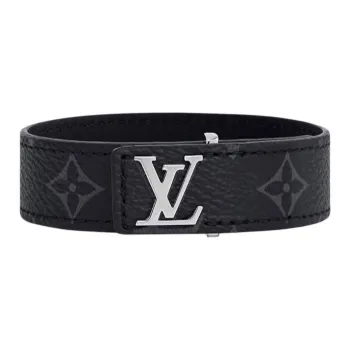 LOUIS VUITTON Calfskin Bracelets Men's Black