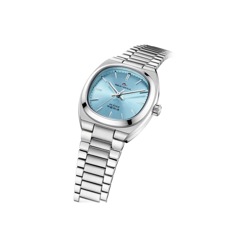 Sea Gull Zall Series Automatic Mechanical Movement Steel Strap Watch Unisex Silver Dial-9