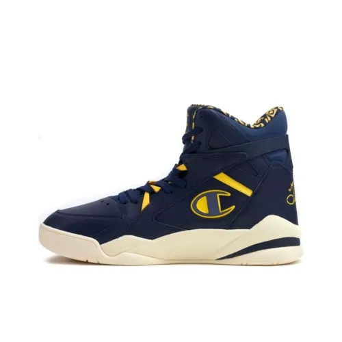 Champion High-Top Basketball Shoes Men's Blue Yellow