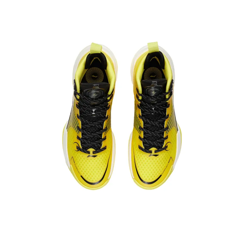 LiNing Ultra Light Cushioning Breathable Support Mid-Top Basketball Shoes Men's Kiwi Yellow-4