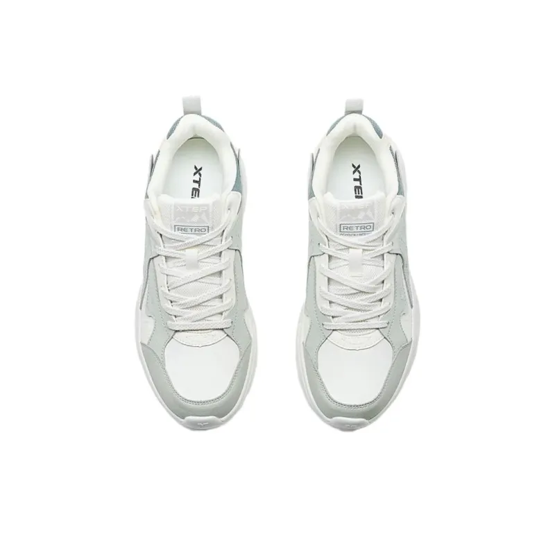 XTEP Liupai Slip Resistant Cushioning Low Top Casual Shoes Women's White Gray-3