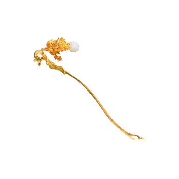 Jade Charm Yao Hetian Jade Hairpin White Jade/Pale Greenish White Jade Women's
