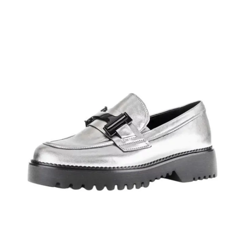 Gabor Comfort Loafers 4.5cm Women's Silver-1