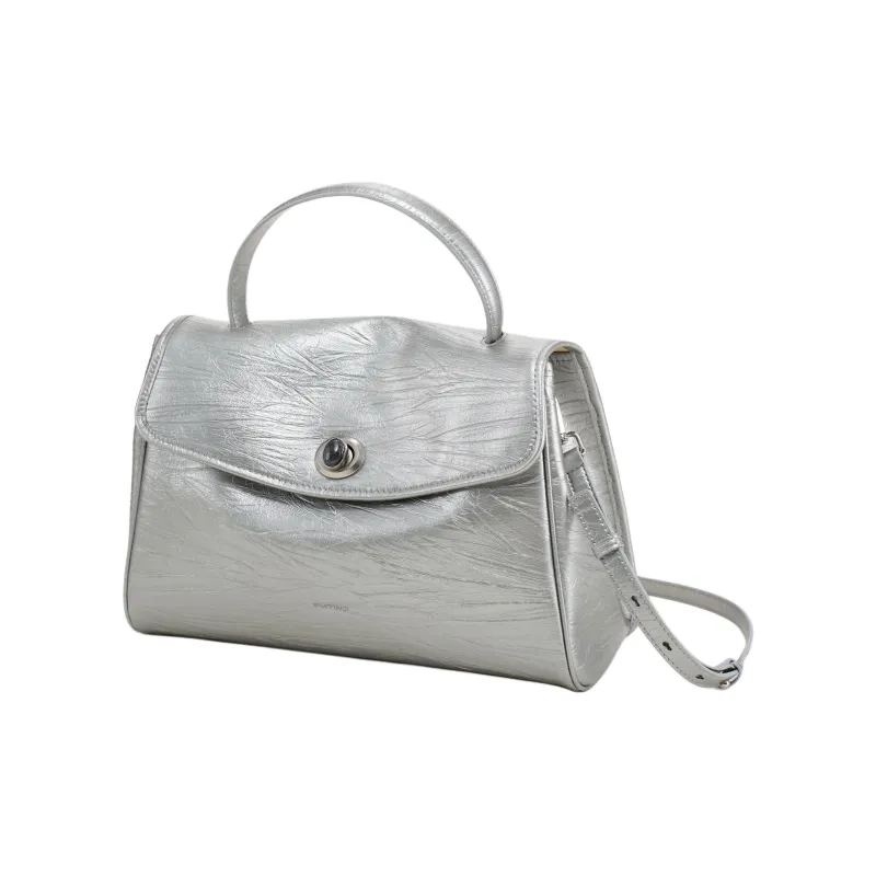 Simedin Cow Leather Crossbody Bags Shoulder Bags Large Size Women's Deep Black/Antique Silver-6