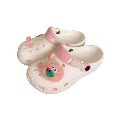 Thin Strips Slippers Unisex, White Pink