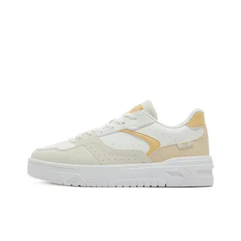 361° Anti Slip And Wear Resistant Breathable Low Top Skateboard Shoes Women's White Beige Yellow