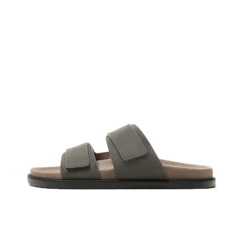 ZARA Slip Resistant Slide Slippers Men's Taupe