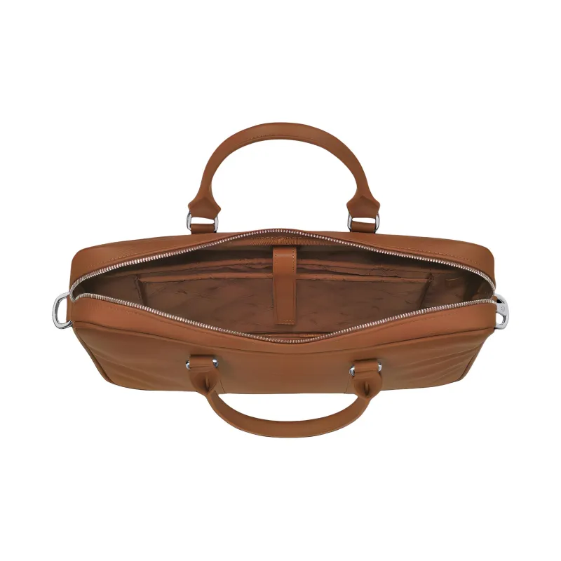 LONGCHAMP Le Foulonné Cow Leather Briefcases Small Size Men's Brown-4