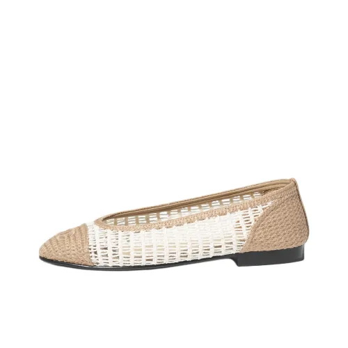 CHANEL Casual Single Shoes Women's White Beige