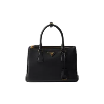 PRADA Galleria Killer Bag Cow Leather Handbag Medium Size Women's Black