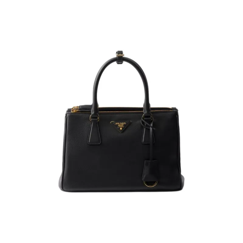 PRADA Galleria Killer Bag Cow Leather Handbag Medium Size Women's Black-0